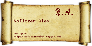 Noficzer Alex névjegykártya